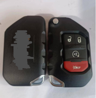 de knoopoht1130261 Keyless Flip Key For Jeep Wrangler Gladiator van 433Mhz 3+1